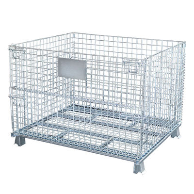 qualidade  Medium Duty 1000KG Capacity 50x50 Folding Wire Mesh Container fábrica