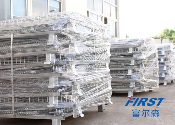 O dobro da capacidade do armazém 800KGS enfrentou o fio Mesh Box Pallet