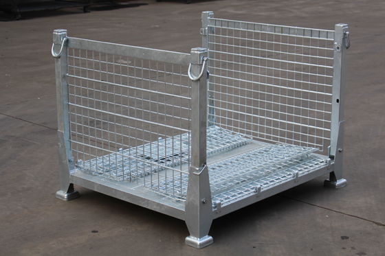 Eletro zinco dobrável 50x50 chapeado Mesh Metal Storage Cage
