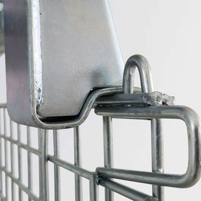 Gaiola dobrável Lockable de prata do metal 1500KG da dobradura 50*50mm
