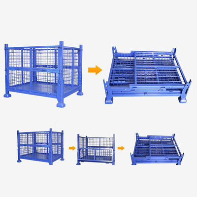 Capacidade 1500KG que dobra o fio empilhável Mesh Cage de 6.0mm