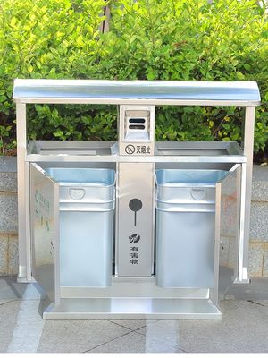 Altura sustentável de prata de 1m que recicla escaninhos de lixo